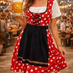 Disney Parks Dress Shop Minnie Mouse Epcot Germany Dirndl Octoberfest Red 2X NWT